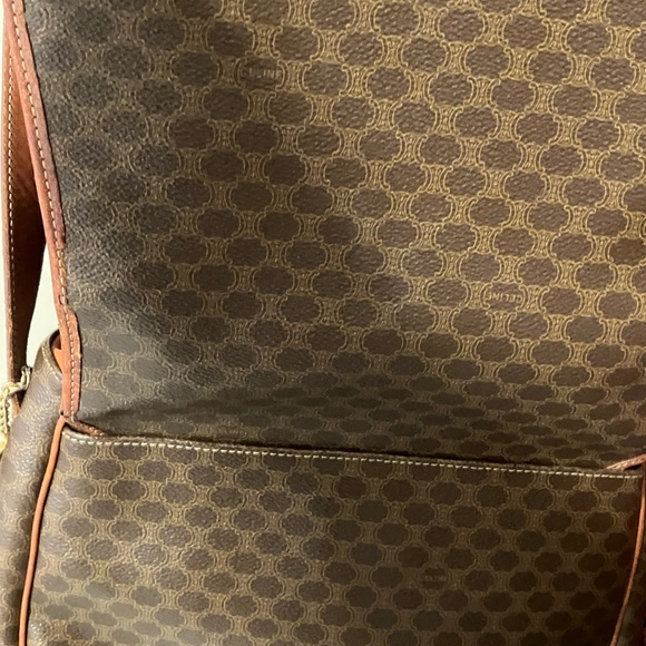 CELINE MACADAM CROSSBODY BAG ADJUSTABLE STRAP MADE IN ITALY Measures 10 X 7.5 in - Picture 9 of 16